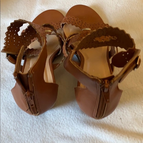 NWOT Brown Wedge sandals - Picture 3 of 4